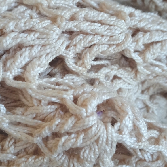Vintage Elegant Cream/ Nude Rope Crochet Hand Knit Skirt M - Picture 6 of 10